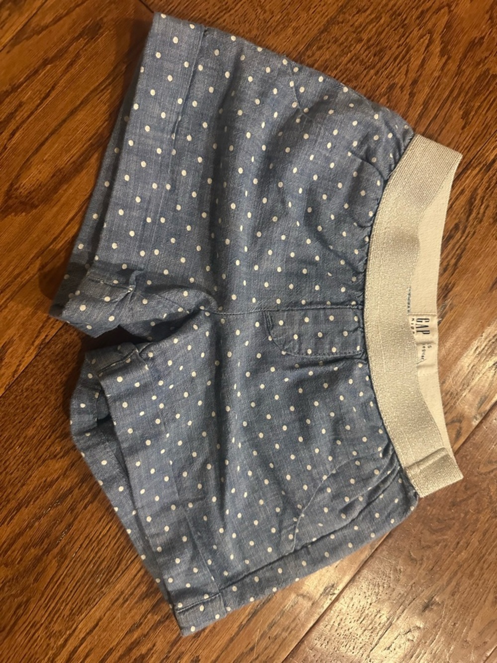 GAP Kids Blue Polka Dot Shorts with Cream Elastic Waist